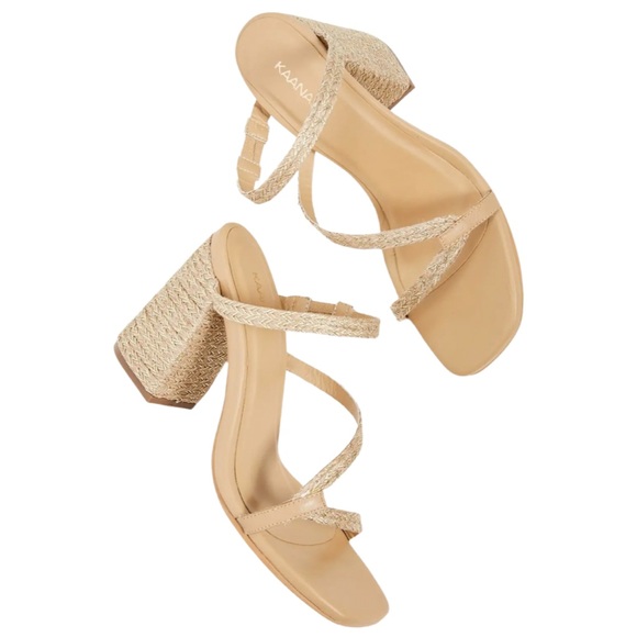 KAANAS • Bali Naked Yute Heels Strappy Sandals Shoes Includes Box - Picture 4 of 8
